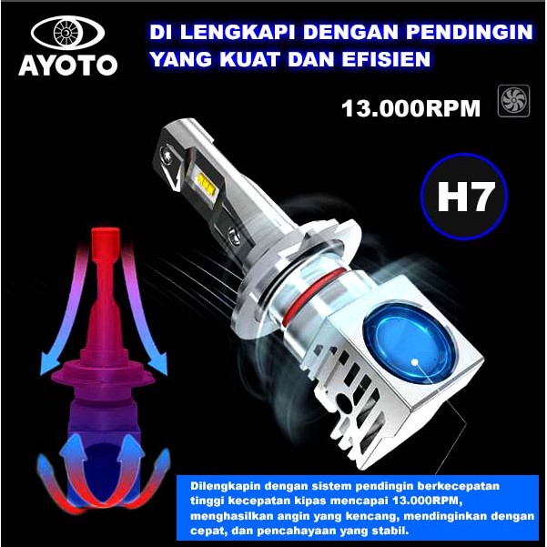 Lampu LED Mobil AYOTO H7 Original (1SET)