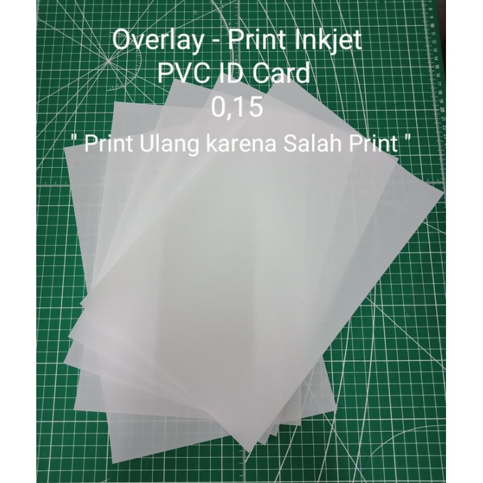 

ID Card Over Lay isi 5 pcs untuk Print PVC Instant Printer Inkjet