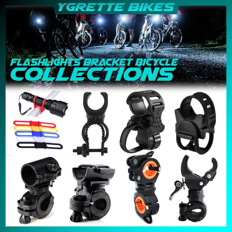 YGRETTE - KOLEKSI BRACKET SENTER LAMPU SEPEDA braket breket stang handlebar seatpost frame sepeda