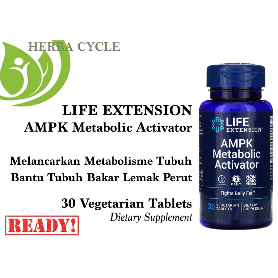 Life Extension AMPK Metabolic Activator 30tab Bakar Lemak Perut Buncit