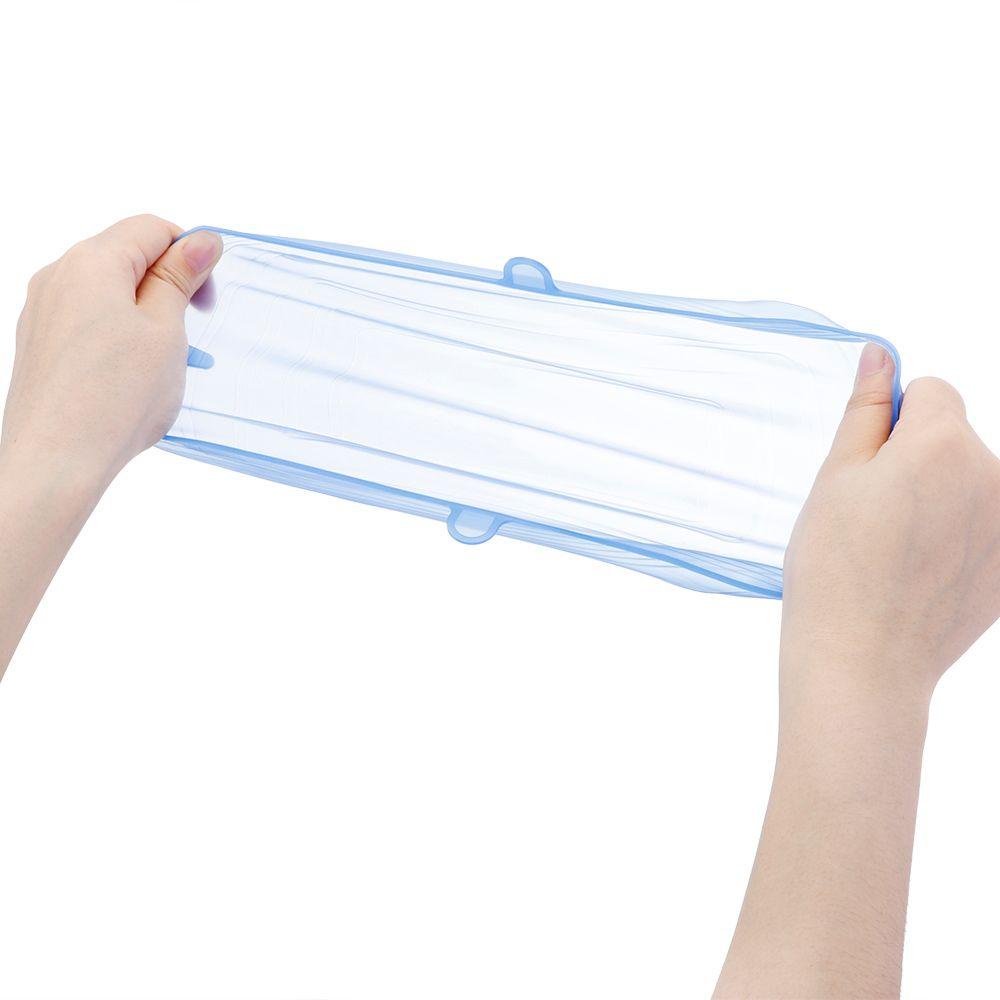 R-FLOWER Penutup Mangkok Universal 4warna Makanan Segar Peralatan Masak Reusable Seal Bulat Kotak