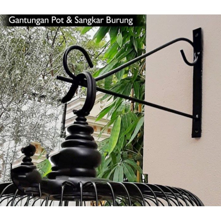 GANTUNGAN POT BUNGA GANTUNGAN SANGKAR BURUNG RAK DINDING KECIL