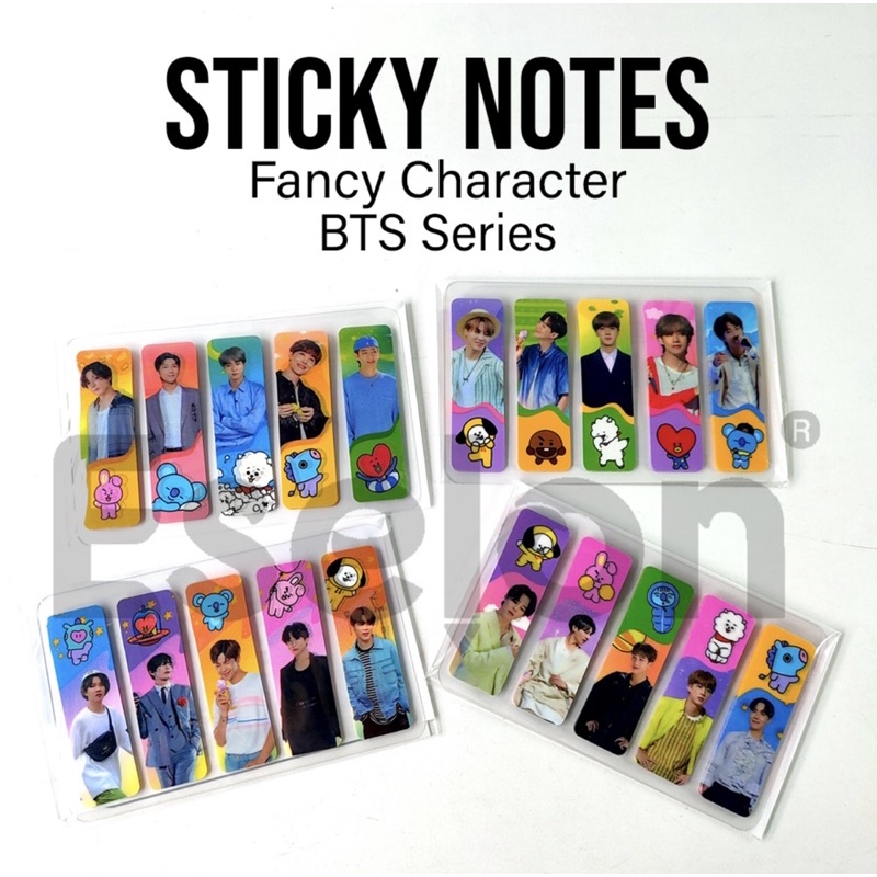 

1 SET 90pcs STICK NOTES FANCY | STICKY NOTES | PEMBATAS BUKU BTS BT21
