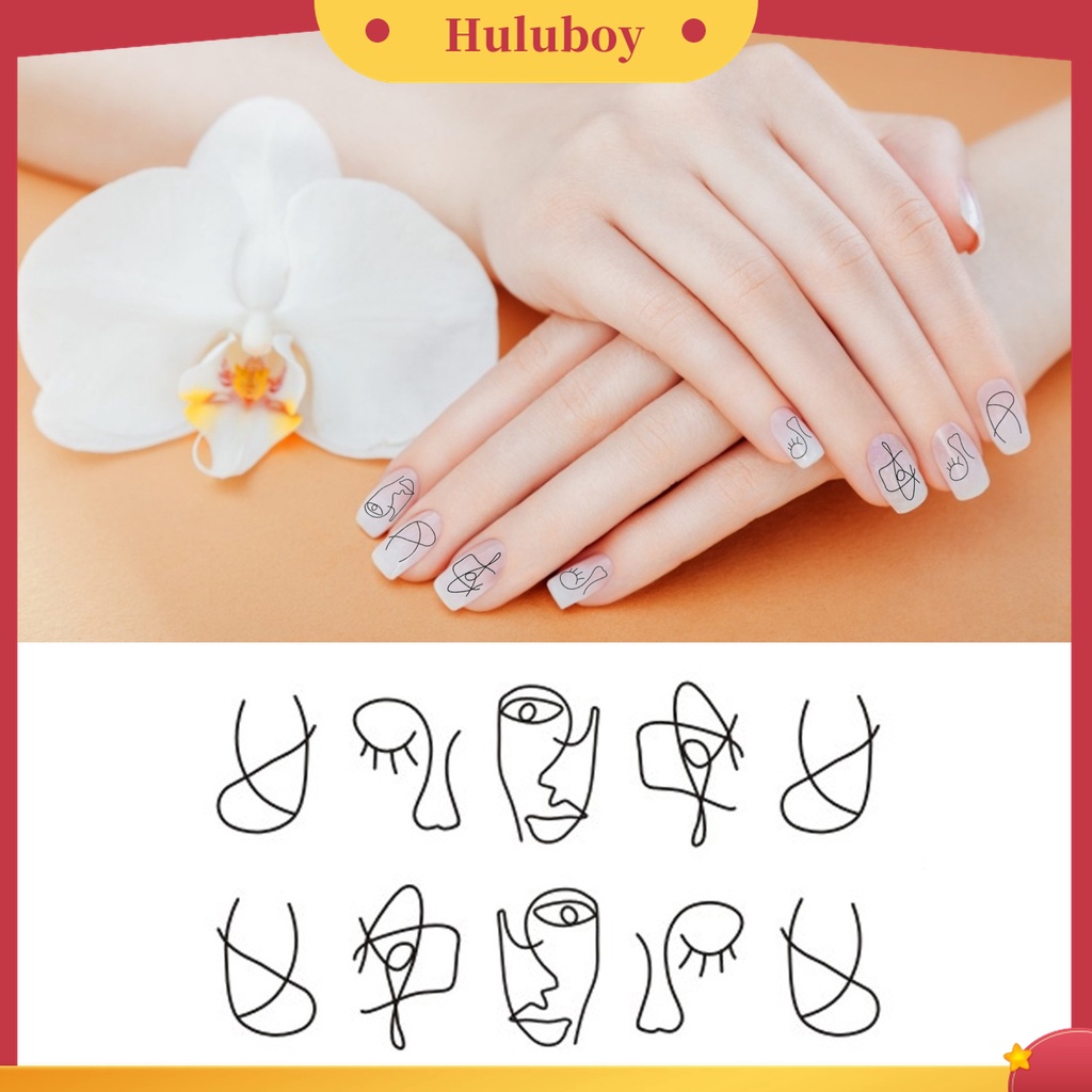 Huluboy Huluboy♡ Stiker Kuku Motif Print Hewan Untuk Dekorasi Manicure