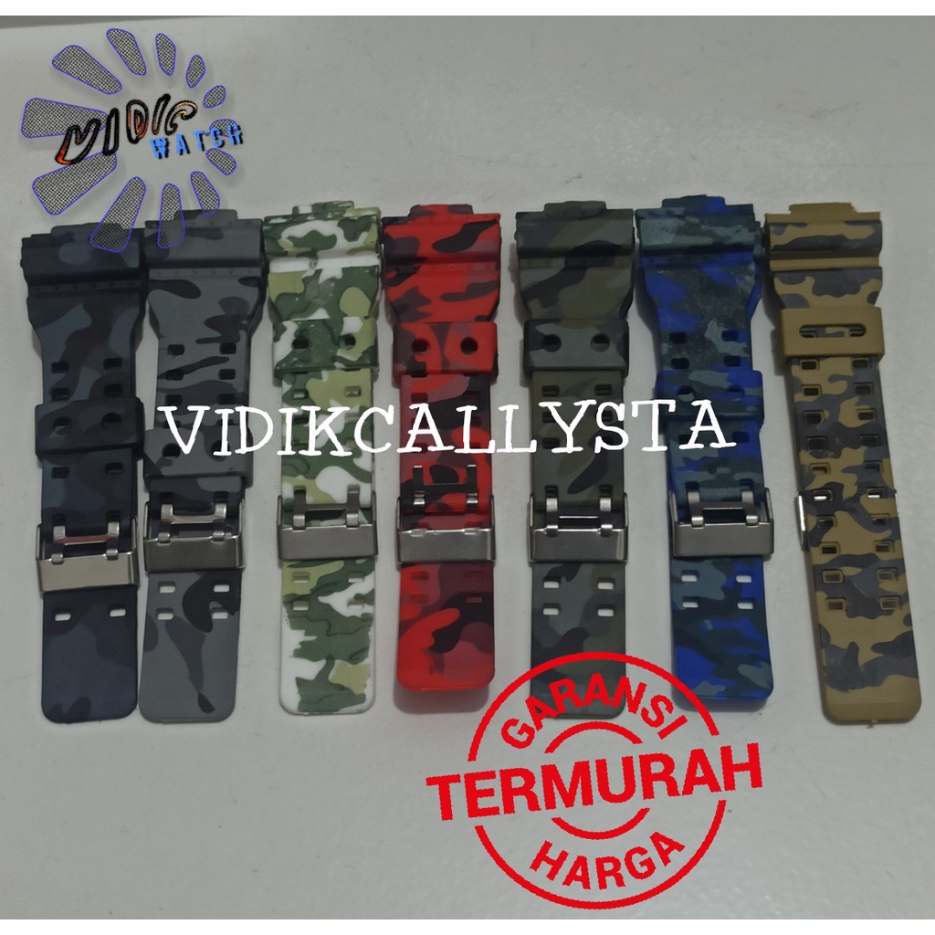 Strap Tali Jam Tangan Casio G Shock GA100 GA110 GA120 GA150 GA200 GA201 GA300 GA400 GA700 G GR GW8900 Army