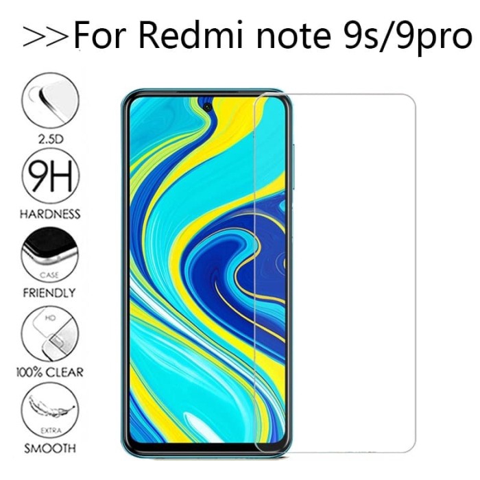 TEMPERED GLASS REDMI NOTE 9 PRO - 9S 6.67- ANTI GORES KACA FULL BENING