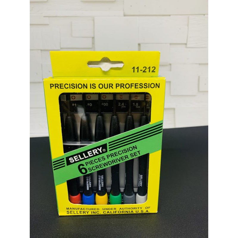 SELLERY COLOUR PRECISION SCREWDRIVER SET - Obeng Set 6pcs Screwdriver
