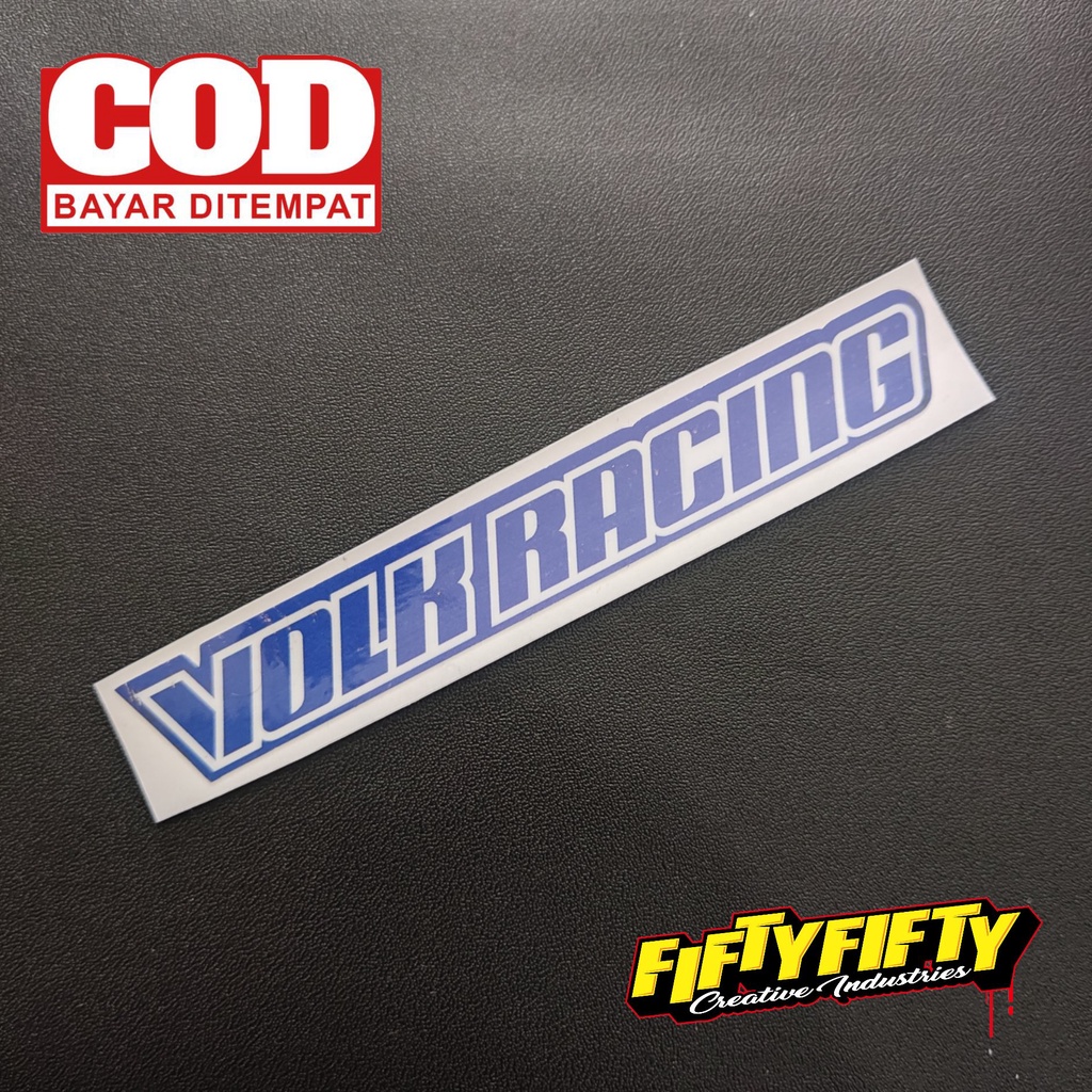 Stiker Print Cut VOLK RACING Stiker Printing Laminasi Glossy Tahan Air Stiker Motor Mobil Helm Sudah Membentuk Pola Desain