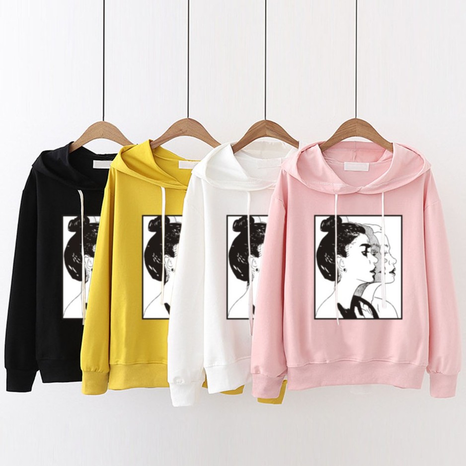 Bess Sweater Hoodie  Murah Sweater Hoodie  Wanita  RETRO 