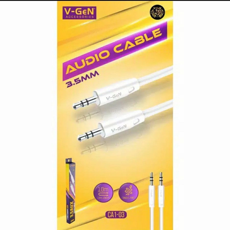 [COD] ORIGINAL KABEL AUX V GeN CA1-03 AUDI CABLE 3.5MM MALE TO MALE 1 METER