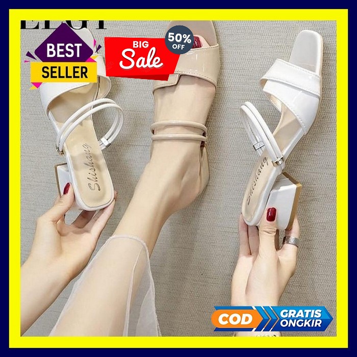 Sandal Hak Wanita Hils Import Hk Hels Vn 01 Ak Kaca Mika Mutiara 5Cm R Sandal Hak Tahu Jt01