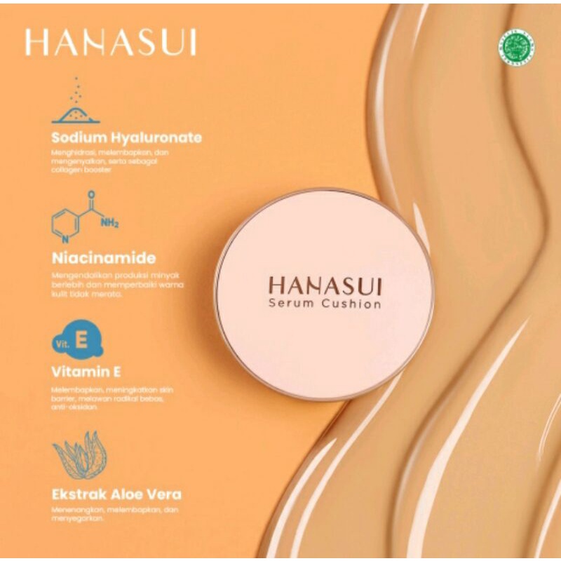 HANASUI Serum Cushion 15g | Foundation | Flawless | Natural Dewy Finish | Perfect Coverage | BPOM