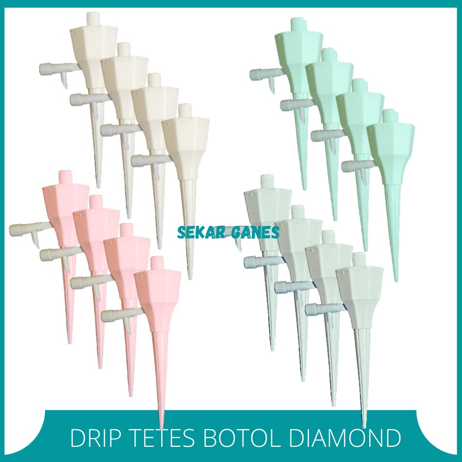 SEKAR LUSINAN 12 Pcs Drip Tetes Diamond Drip Tetes Air Sistem Irigasi Tutup Botol Penyiram Tanaman