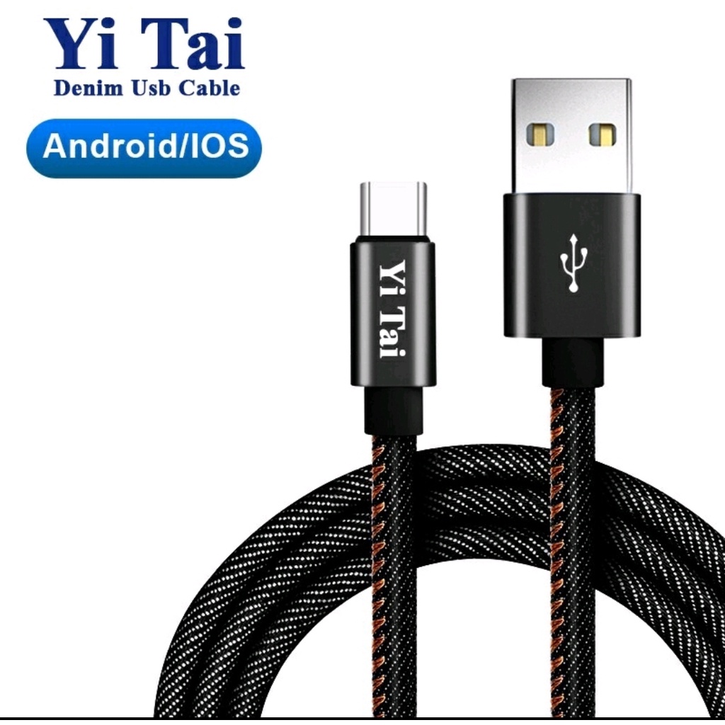 YI TAI KABEL DATA DENIM KABEL DATA YI TAI MICRO ANDROID - TYPE C - IPHONE LIGHTNING 1 METER