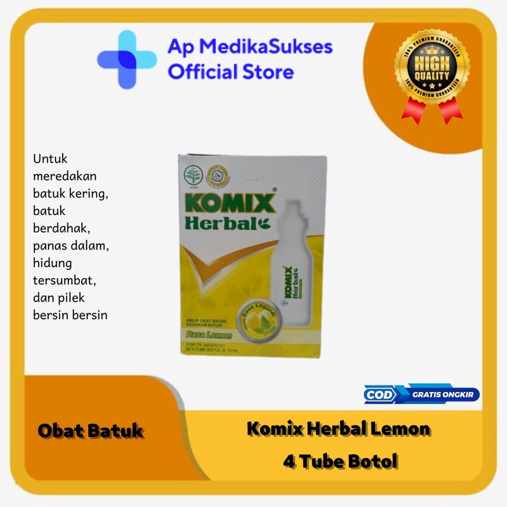 Komix Herbal Lemon Tube 4 Botol
