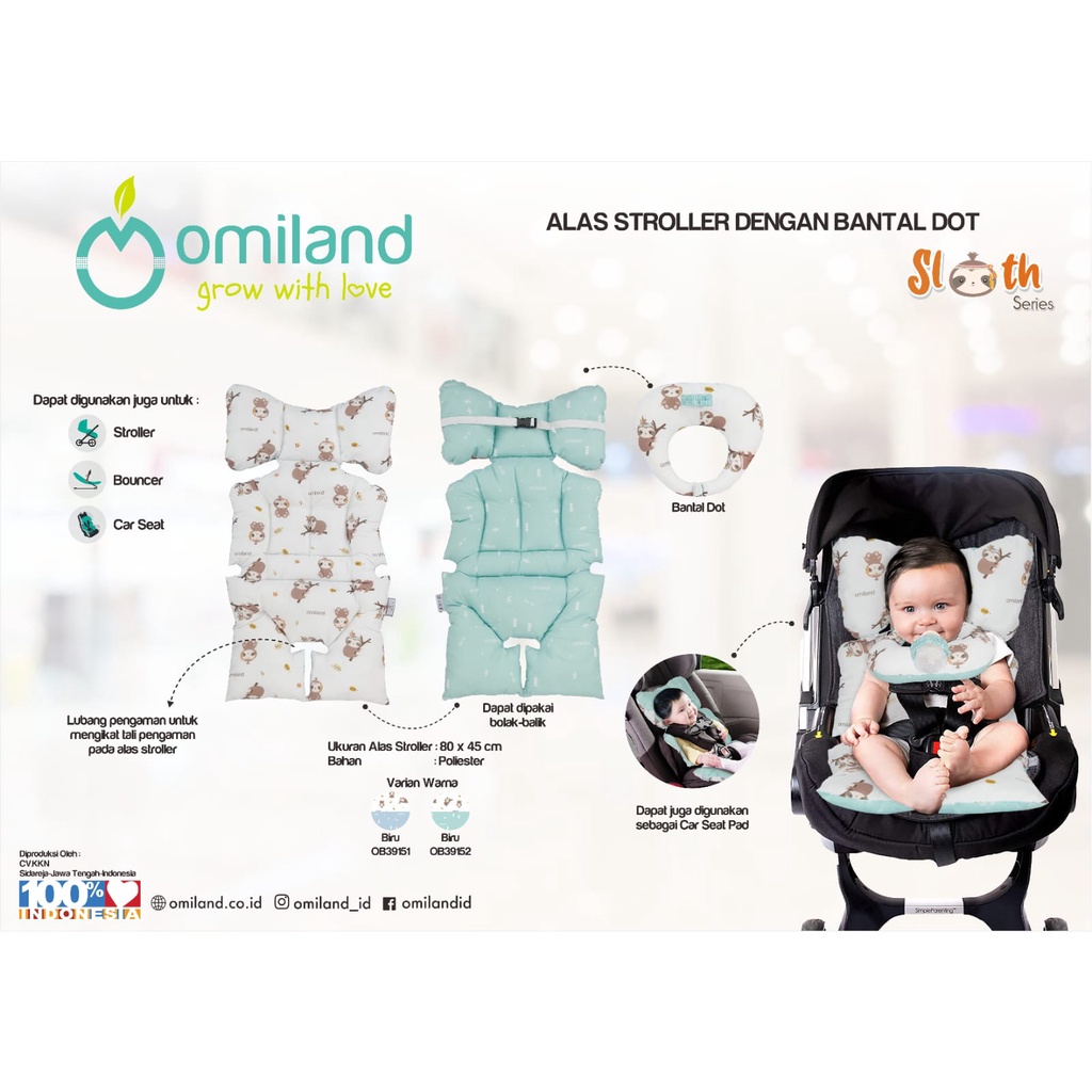 OMILAND Alas Stroller Sloth Alpaca Cow &amp; Friends Series