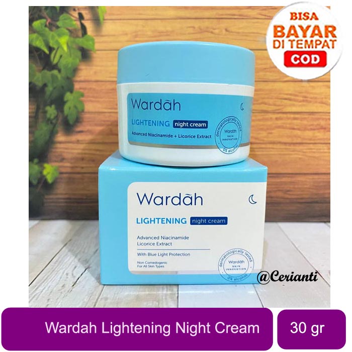 Wardah Lightening Night Cream 30g Advanced Niacinamide - Krim Malam_Cerianti