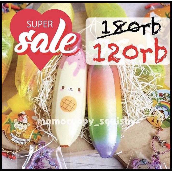 PROMO SQUISHY LICENSED mini banana yummiiibear / rainbow by punimaru