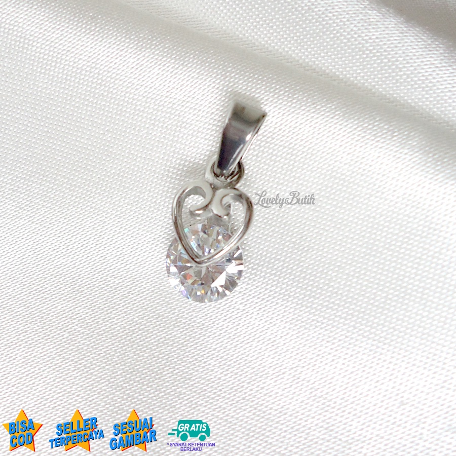 Lovelybutik -  Liontin Titanium Anti Karat Tiny Love Liontin Tanpa Kalung Titanium Model Terbaru