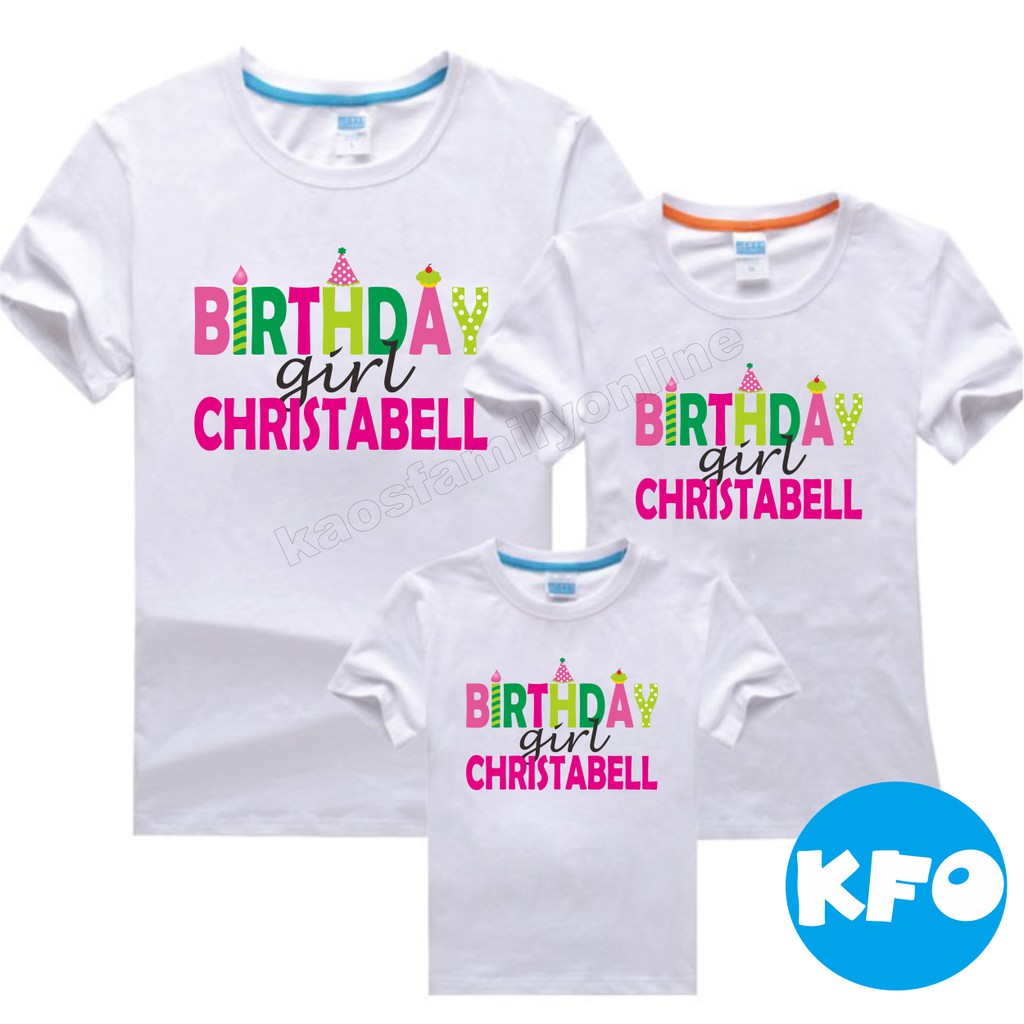 Baju Kaos Ulang Tahun Keluarga Family Couple / Kaos Request FREE Nama Tulisan Custom / Kaos Ultah Ke