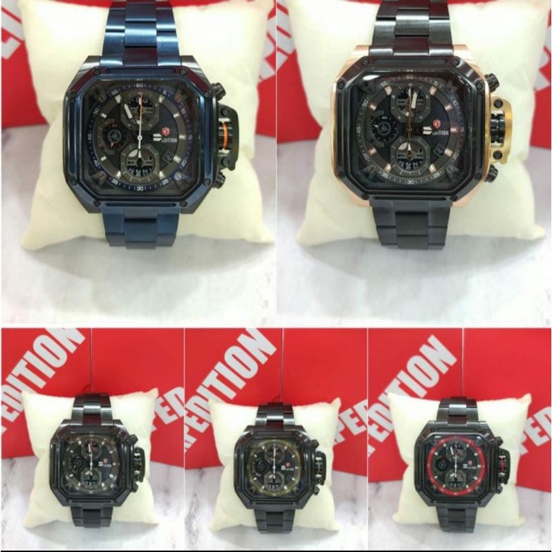 Jam Tangan Pria Expedition 6812 E6812 EXP 6812 Tali Besi / Stainless Steel
