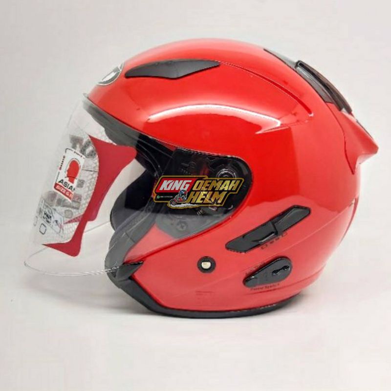 HELM KYT GALAXY FLAT R RED FIRE ORIGINAL HELM KYT GALAXY SLIDE ORIGINAL DOUBLE VISOR HELM KYT DOBEL 