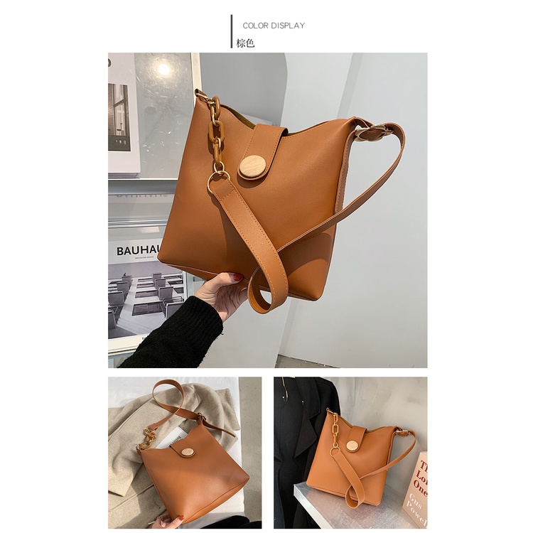 TB-26 tas selempang bahu PU leather retro fashion wanita import korea jepang