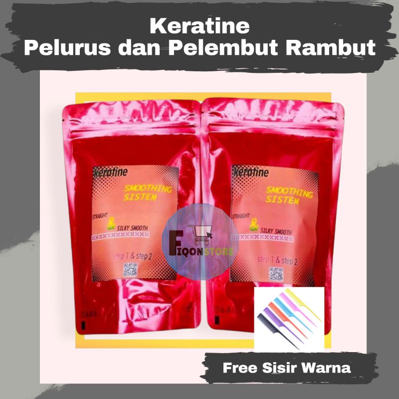 Keratin Smoothing Sistem Step 1 & 2 Pelurus Rambut Permanen Pelembut Rambut Untuk Pria dan Wanita