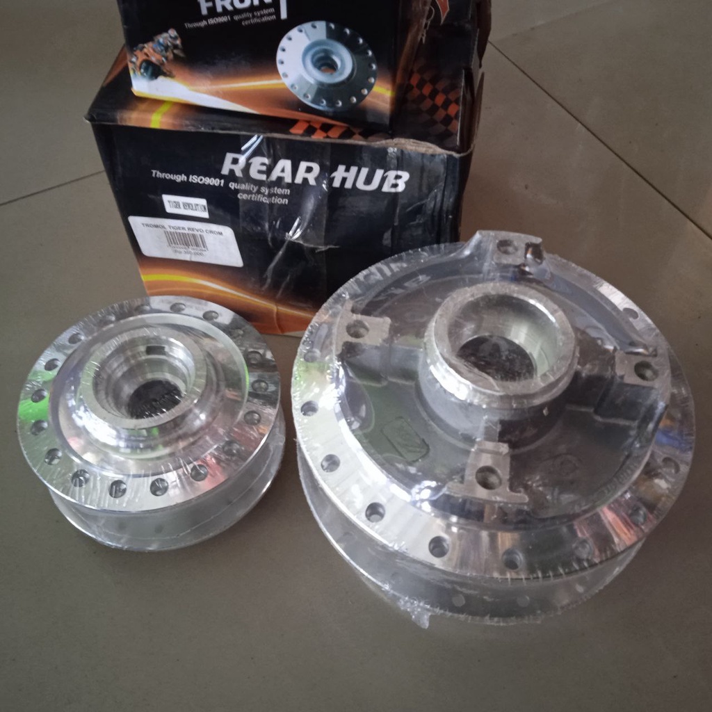 Tromol Tiger Revo Tirev crom dobel cakram DD.Harga set depan + belakang