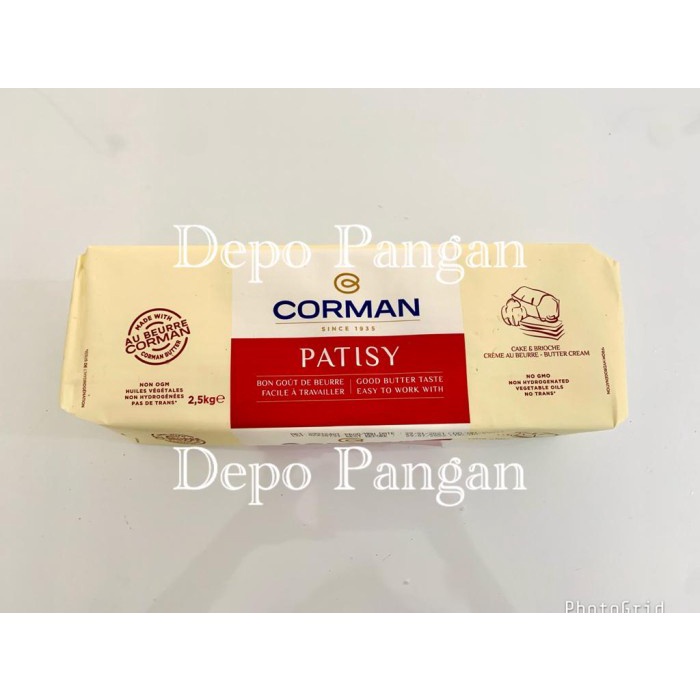 BUTTER BLOCK CORMAN PATISY UNSALTED 2.5 KG /BUTTER BLOK CORMAN PATISY