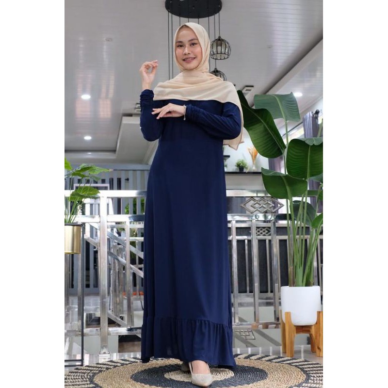 Gamis jersey polos / gamis harian adem