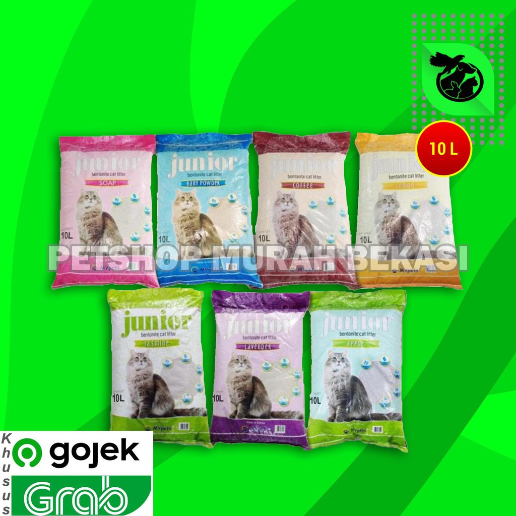 [GOSEND] Pasir Kucing Gumpal Wangi Junior 10 Litter Clumping Non Cub n Kit