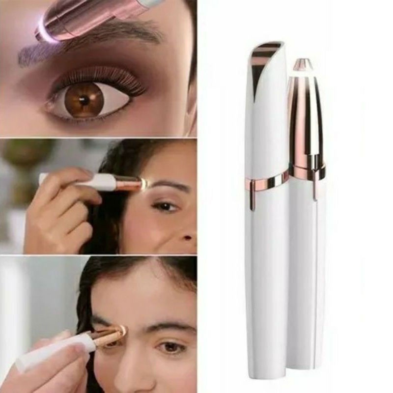 Alat Cukuran Pencukur Alis Elektrik Tanpa Rasa Sakit Eyebrow Hair Trimmer Bulu Muka Tanpa Painless Electric