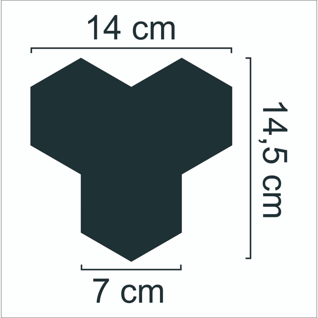 Kaca Dinding Acrylic TRIPLE HEX Impor 1 Set Isi 4 M892