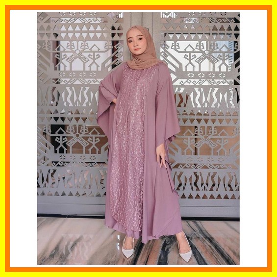 Elkaftan Mehera Gamis Muslim Best Seller Baju Kaftan Wanita Longdress Premium Include Turban Jakarta