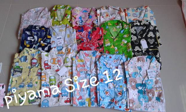 PIYAMA ANAK SIZE 8,10,12 (PILIH MOTIF)