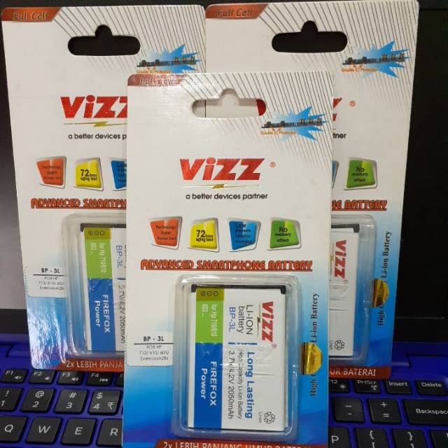 Vizz Baterai Original Vizz Nokia BP3L 610/610/603/ Evercross A28S Double Power Vizz