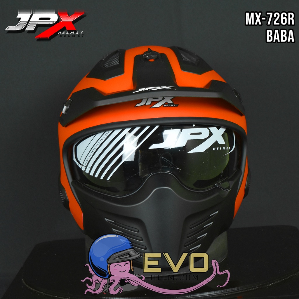 HELM JPX MX 726R BABA MX726R ORIGINAL JPX HELMET - JPX CAKIL MODULAR MX726 R MOTIF TERBARU