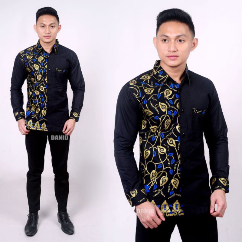 Bisa COD Baju Koko Pria Lengan Pendek Terbaru Batik Bordir Ukuran Dewasa // BAJU KOKO KEKINIAN WARNA BIRU MUDA //BAJU KOKO KOMBINASI BATIK BORDIR ini