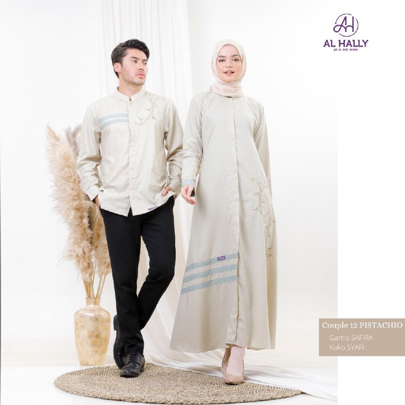 Sarimbit Couple ALHALLY 12 PISTACHIO Diskon || COUPLE MUSLIM || COD