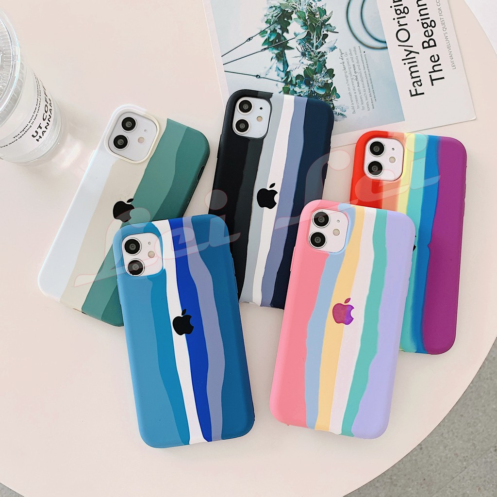 Case Bahan Silikon Warna Pelangi Untuk Iphone 12 Pro Max