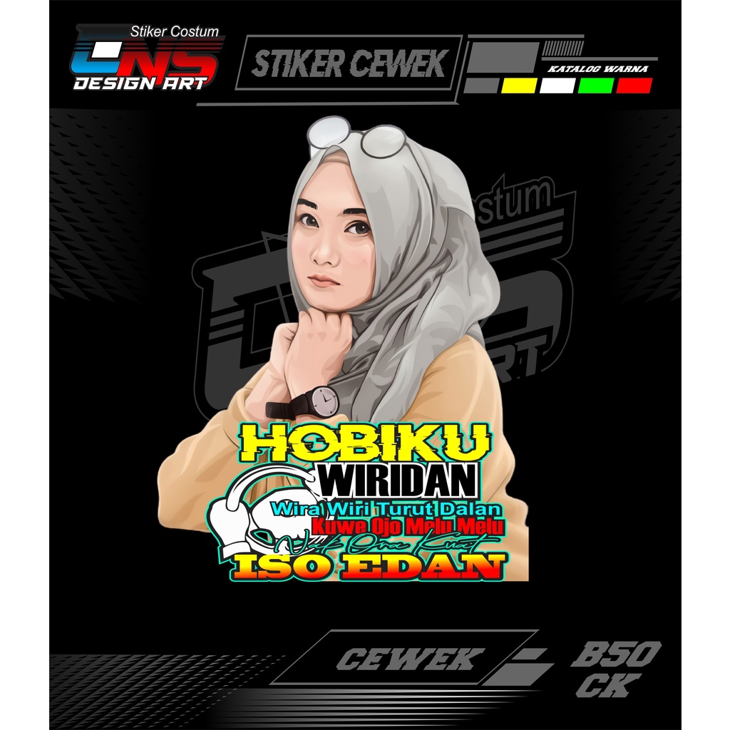 stiker cewek stiker pintu truk/canter/pickup stiker motor