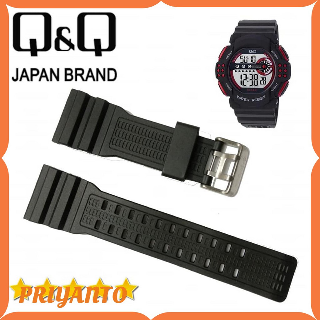 Strap Tali Jam Tangan Leathrs QnQ Q&amp;q qq M-128 M128 M 128 Hitam