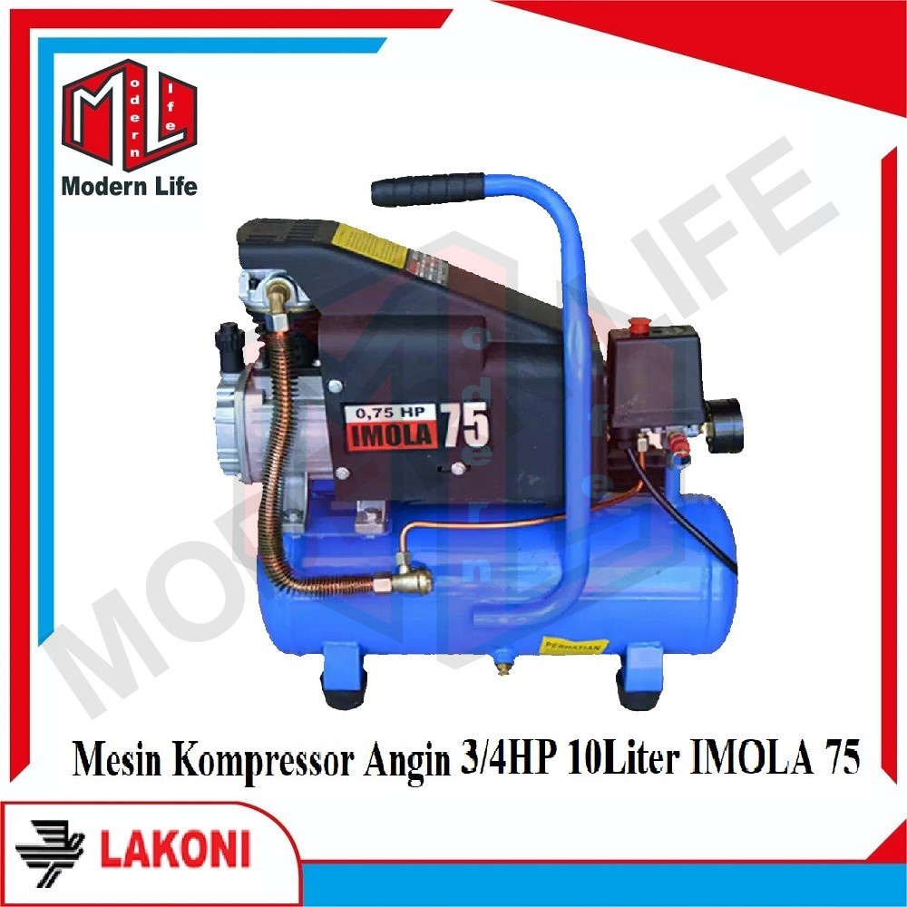 Lakoni Imola 75 Imola75 Mesin Kompressor Angin Listrik 3/4 HP 10 Liter