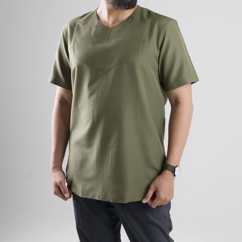 Kurta koko casual warna hijau army