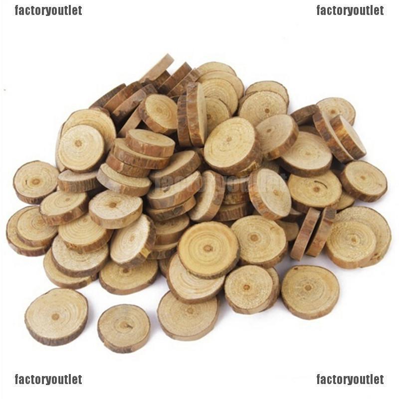 10Pcs Potongan Kayu  Diameter 3 4cm untuk Dekorasi DIY 