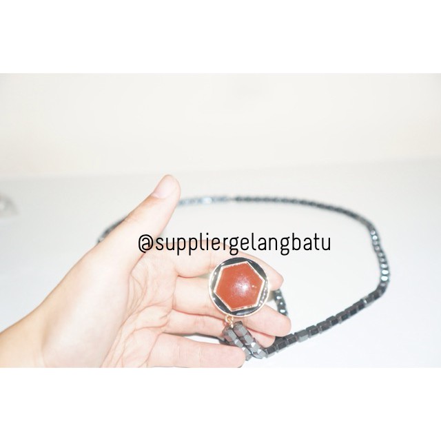 PROMO Kalung Ginsamyong Arab ALLAHU AKBAR TAKBIR Silver magnet KOREA azhikra tormaline bonus gelang