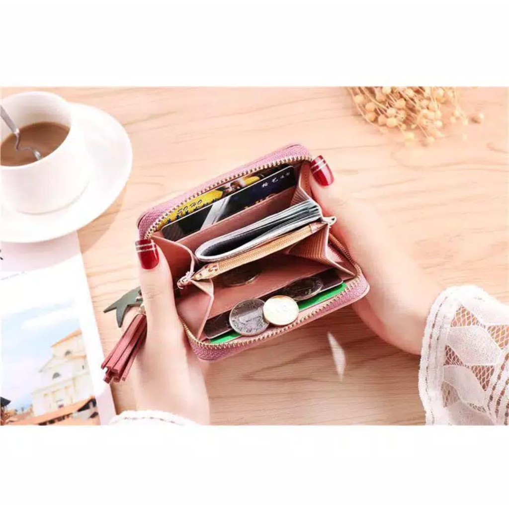 DOMPET WANITA RESLETING MINI DOMPET PENDEK DOMPET CANTIK DOMPET IMPORT