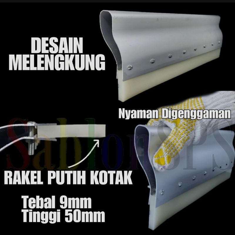 GAGANG RAKEL ALUMUNIUM MODEL S ERGONOMIS P. 1CM RAKEL PUTIH KOTAK