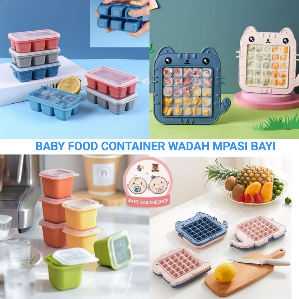 Baby Food Container /Tempat Penyimpanan Mpasi/ Kotak Mpasi / Wadah Mpasi/Cetakan Es Batu Silikon MPASI